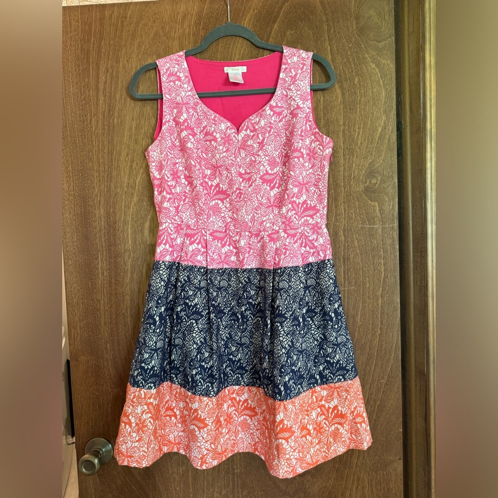 Color block crochet dress